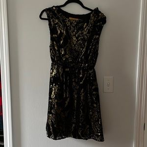 Alice + Olivia velvet and gold dress